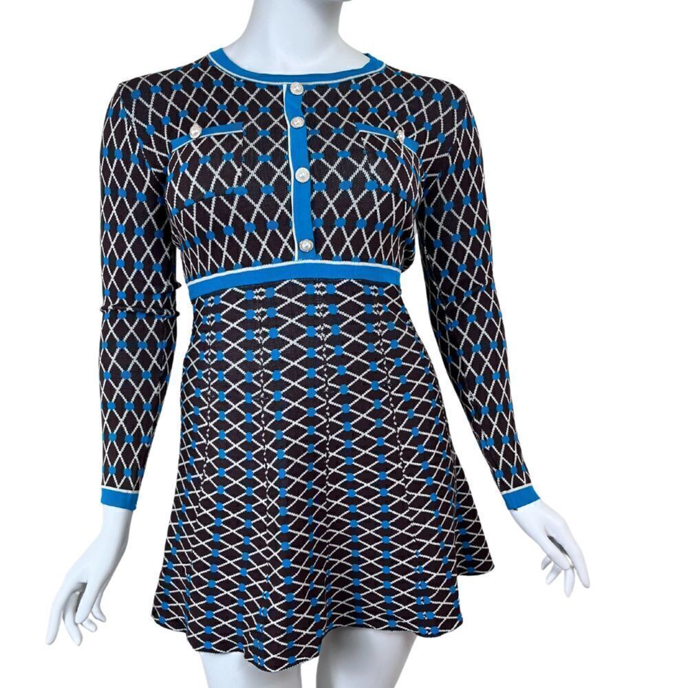 Dalia Macphee Women Size L Brown Pullover Fit & Flare NEW Sweater Mini Dress